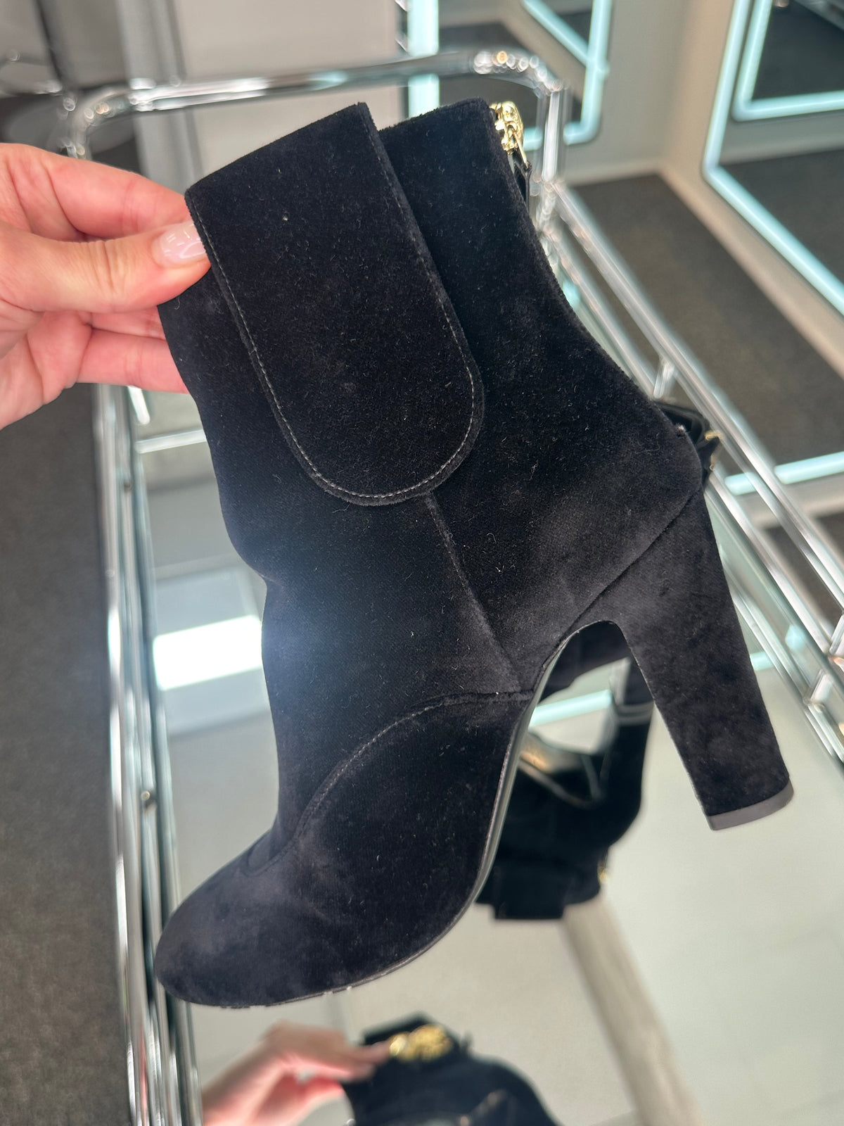 Chanel velvet Booties