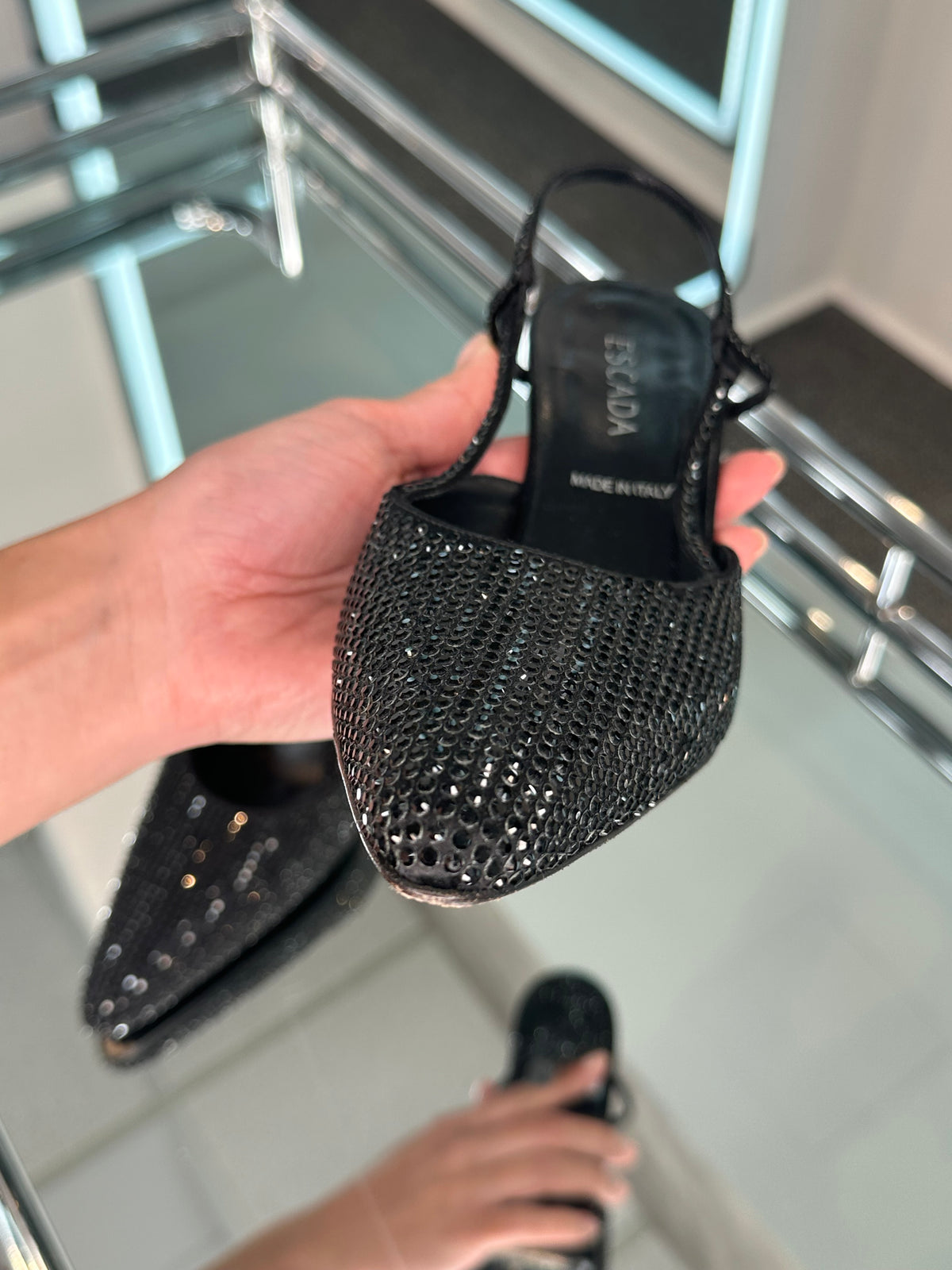 Escada rhinestone Slingbacks