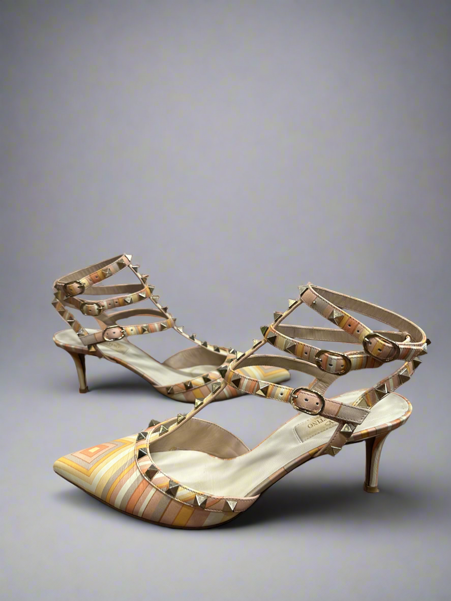 Valentino rock stud T-strap Pumps