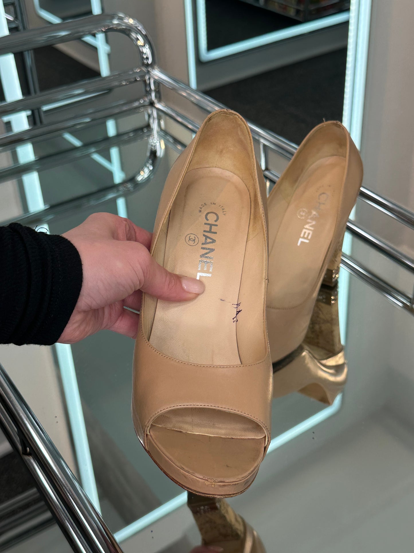 Chanel Peep-Toe Pumps