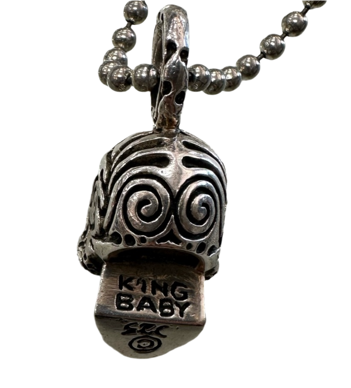 KING BABY Sterling Silver Skull Necklace