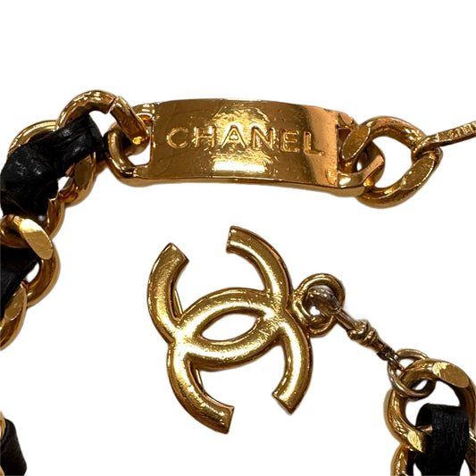 CHANEL Leather and Metal Chain Belt  Small