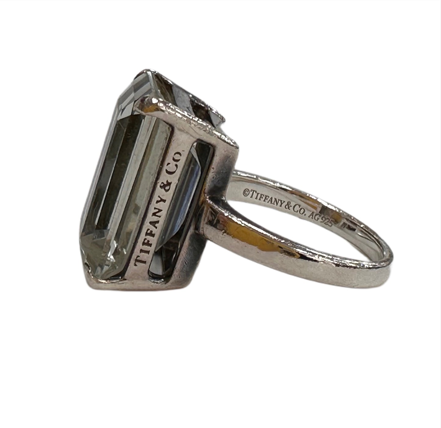 TIFFANY & CO. Sterling Silver / Quartz Ring Size 5