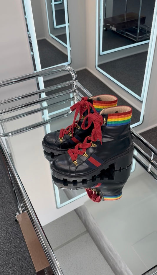 Gucci Rainbow Combat Boot