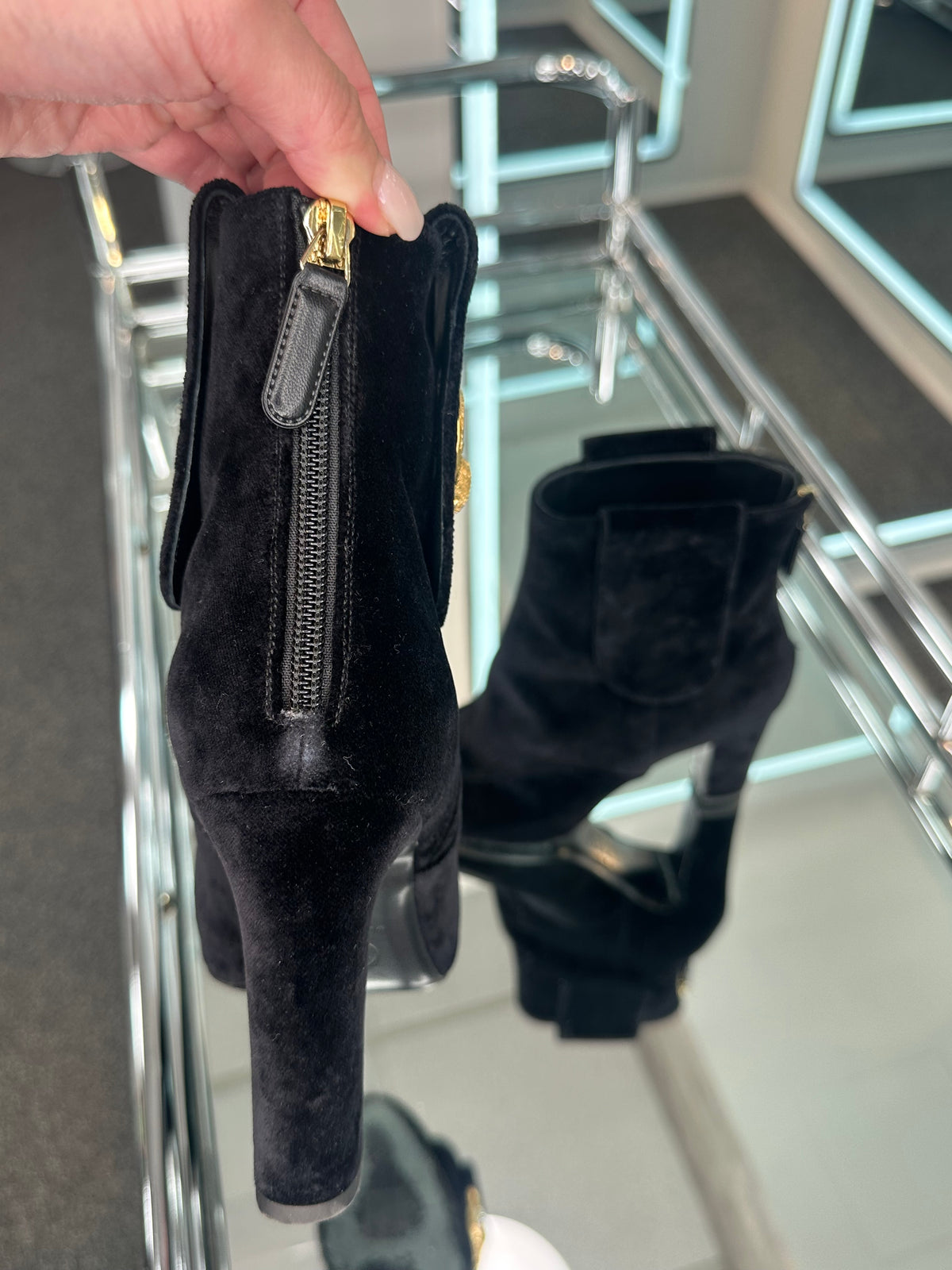Chanel velvet Booties