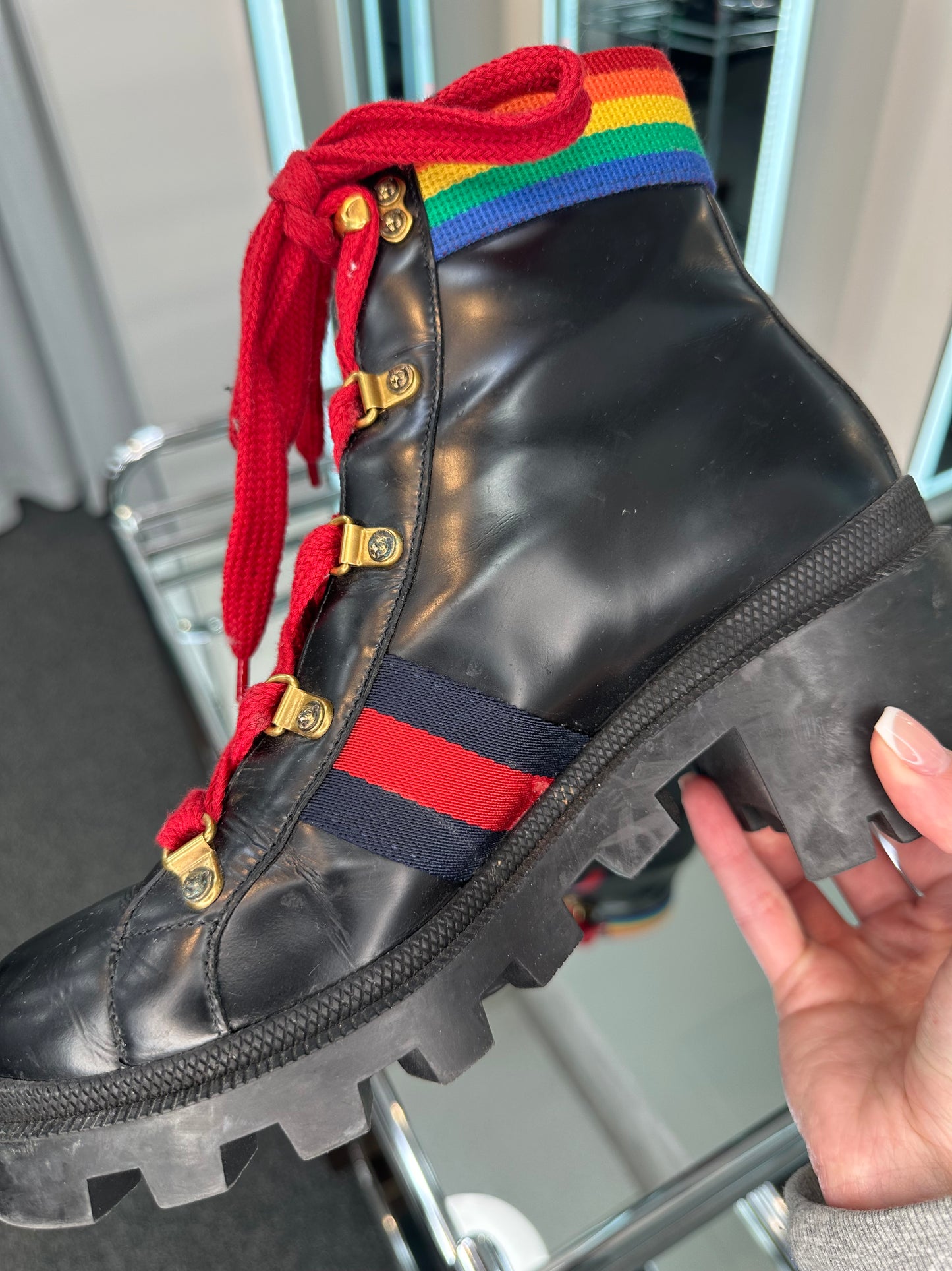 Gucci Rainbow Combat Boot