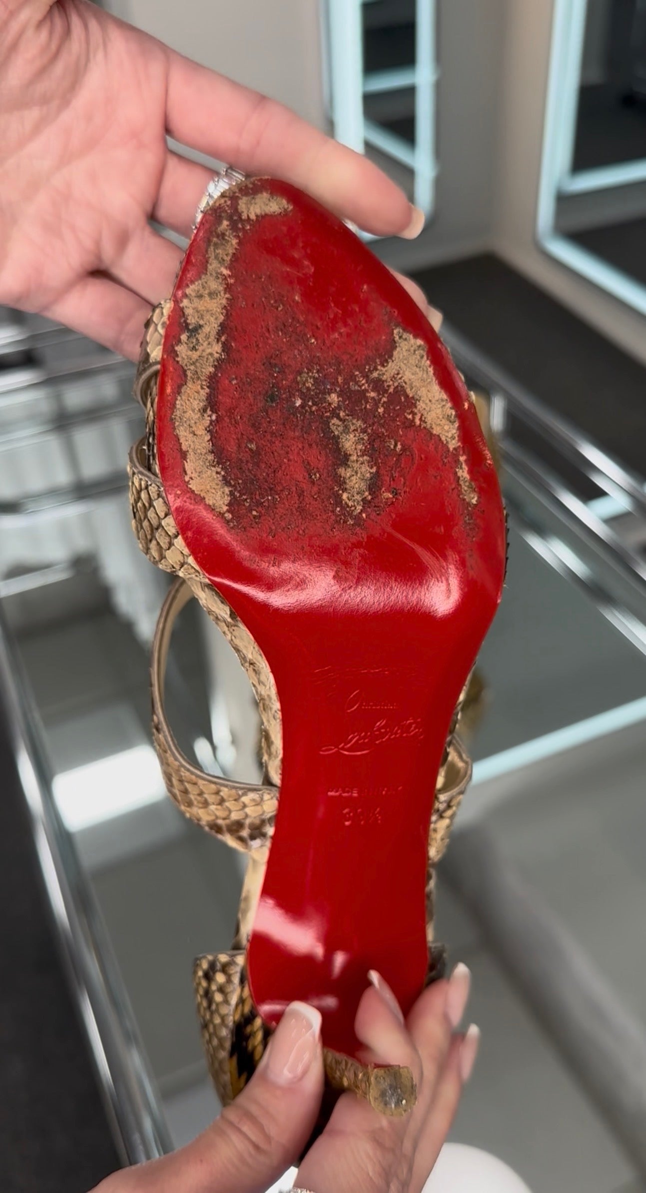 Christian Louboutin python Sandal