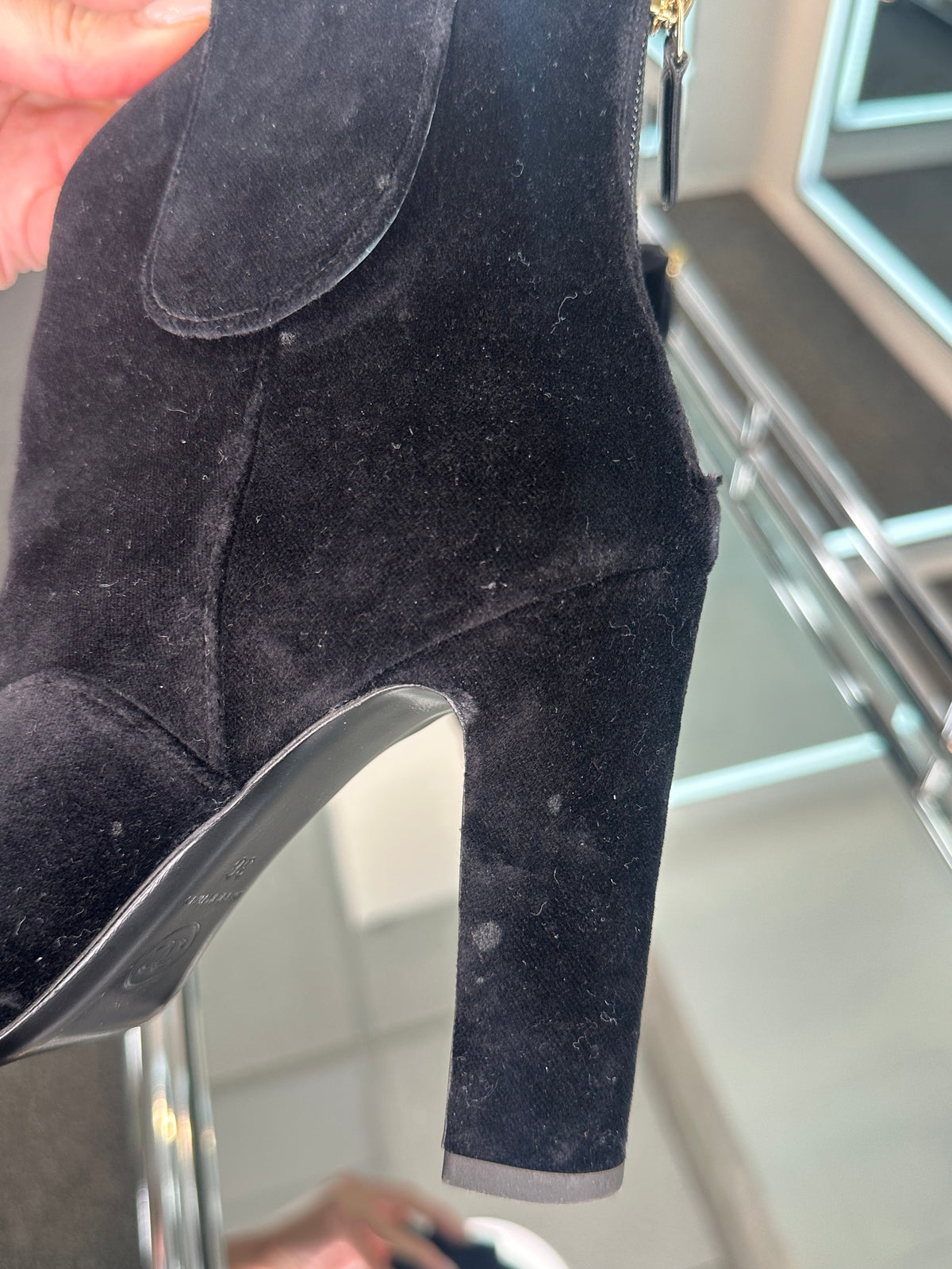 Chanel velvet Booties