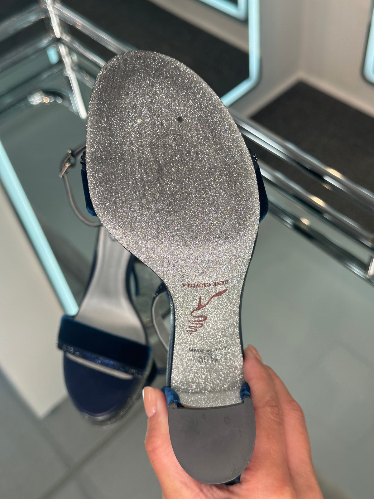 Rene Caovilla Velvet Sandal