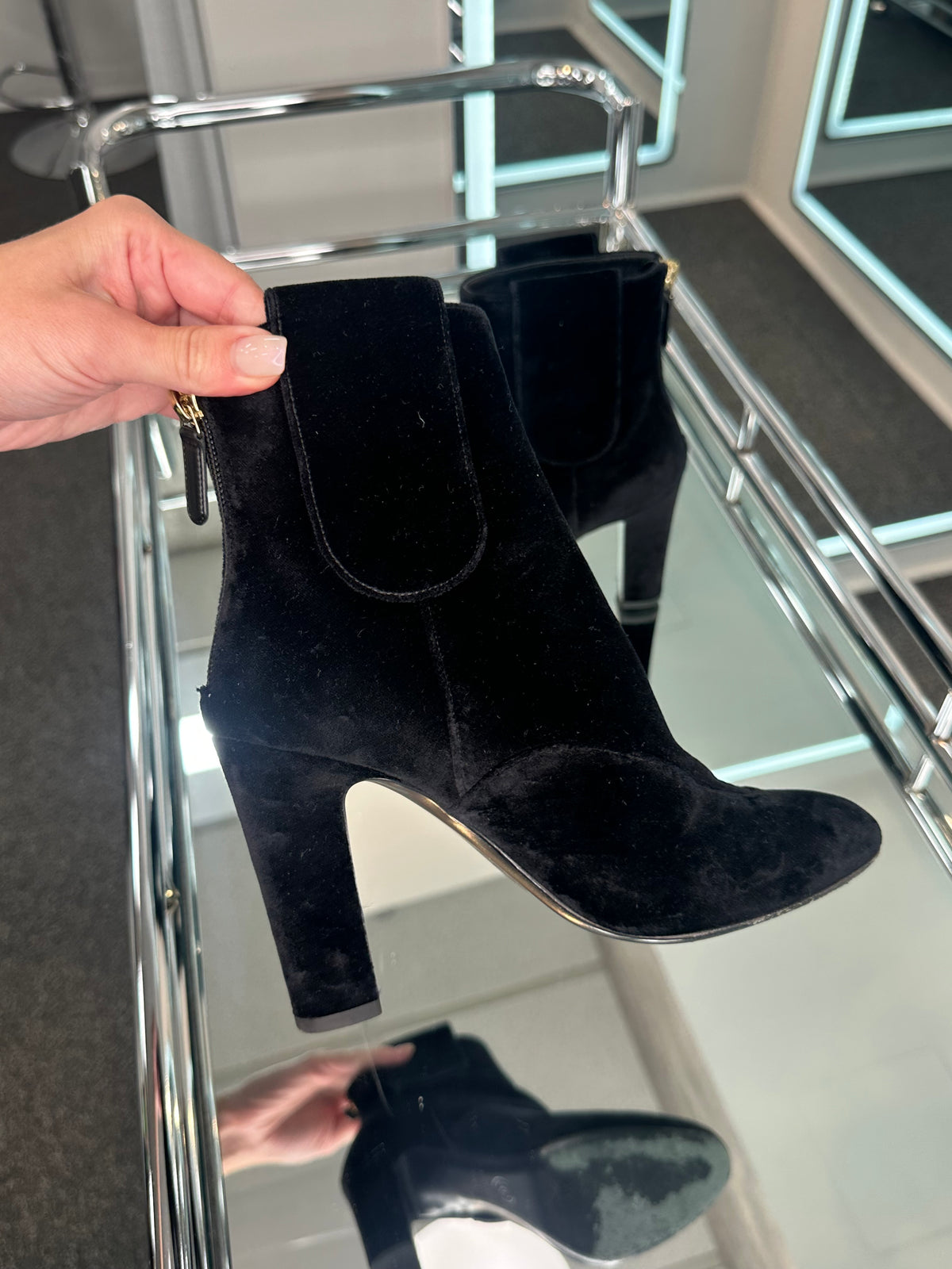 Chanel velvet Booties