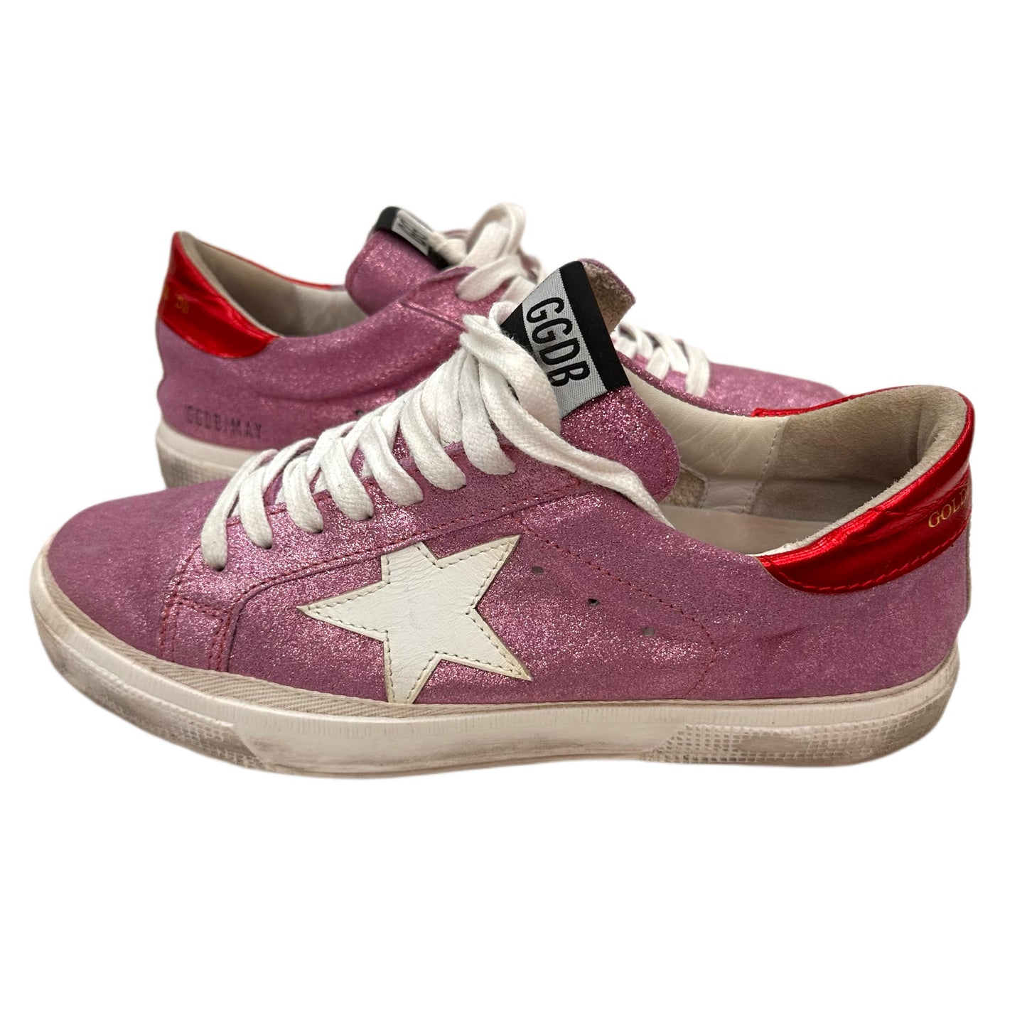 GOLDEN GOOSE Pink Glitter Leather Size 39