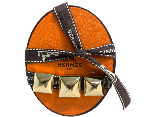 HERMES Pyramid Medor Twilly Scarf Rings Gold Plated Set of 3