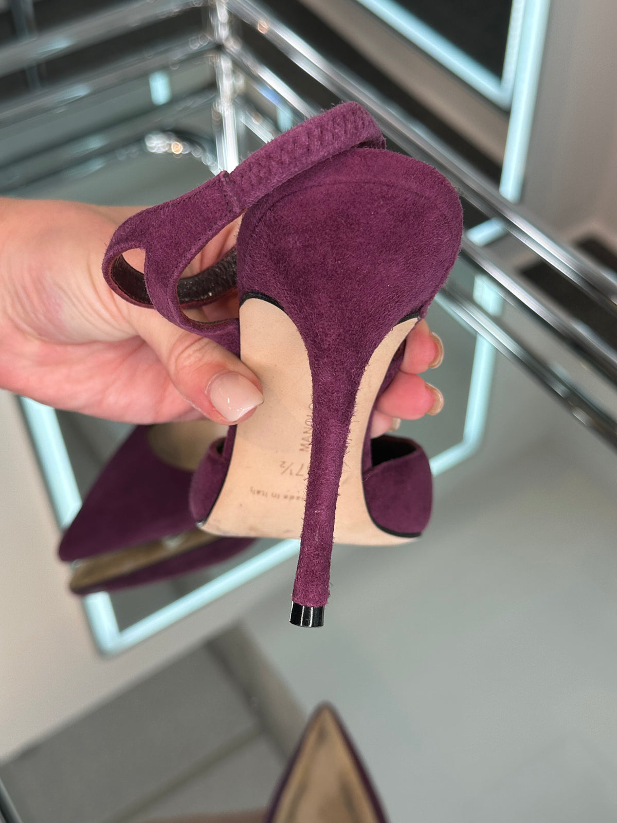 Manolo Blahnik Suede Slingbacks