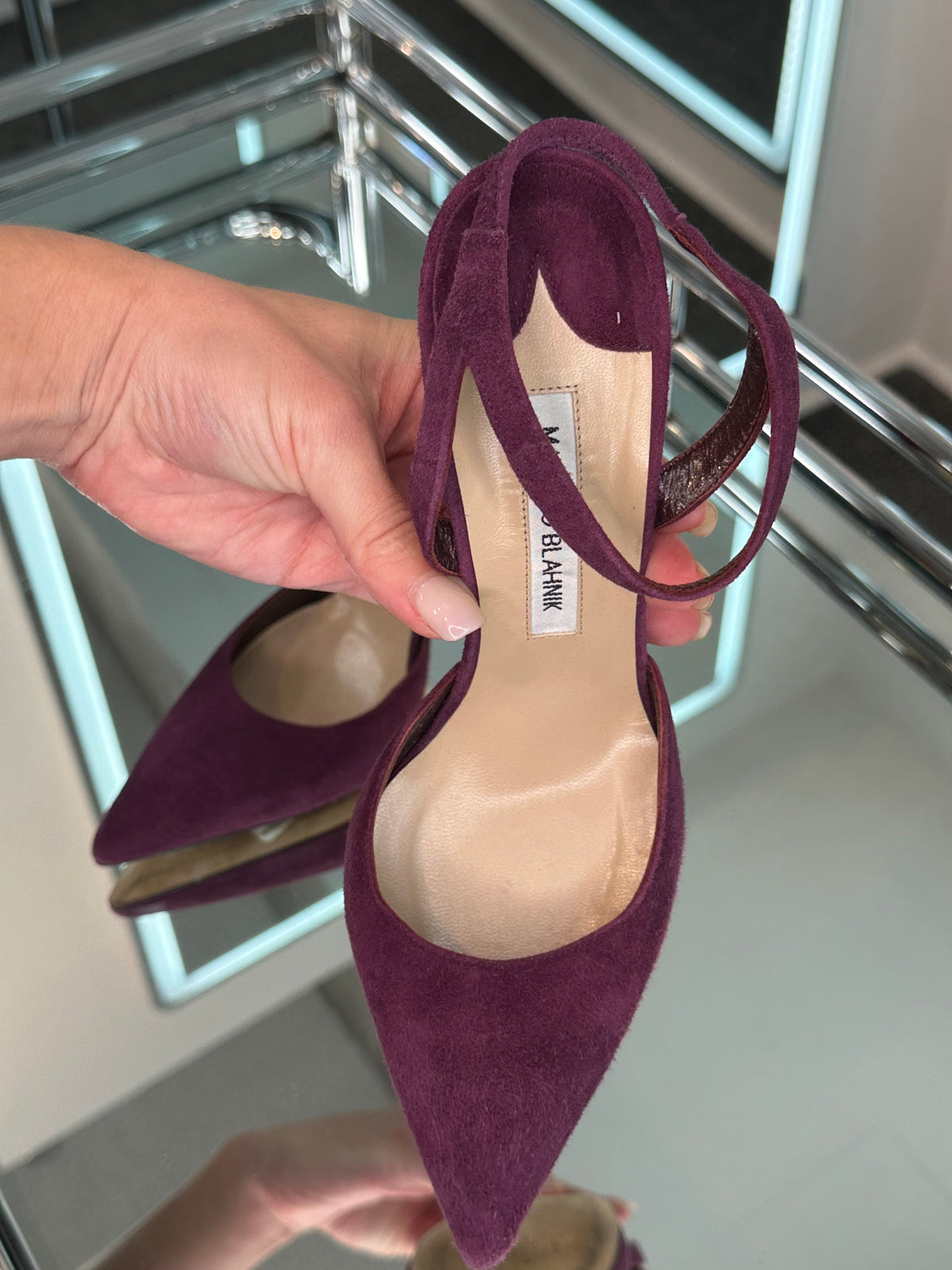 Manolo Blahnik Suede Slingbacks