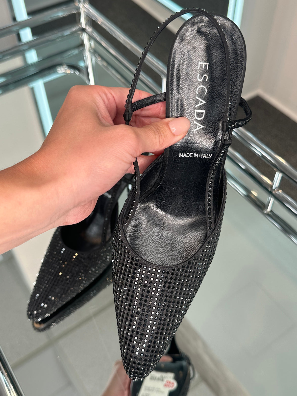 Escada rhinestone Slingbacks