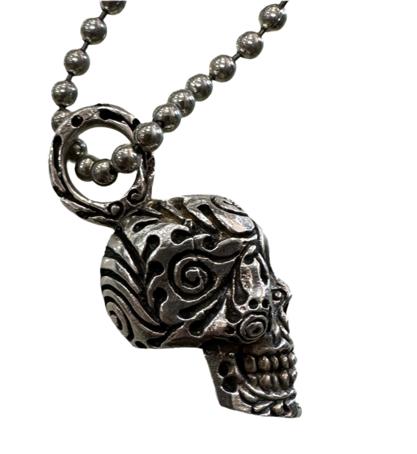 KING BABY Sterling Silver Skull Necklace