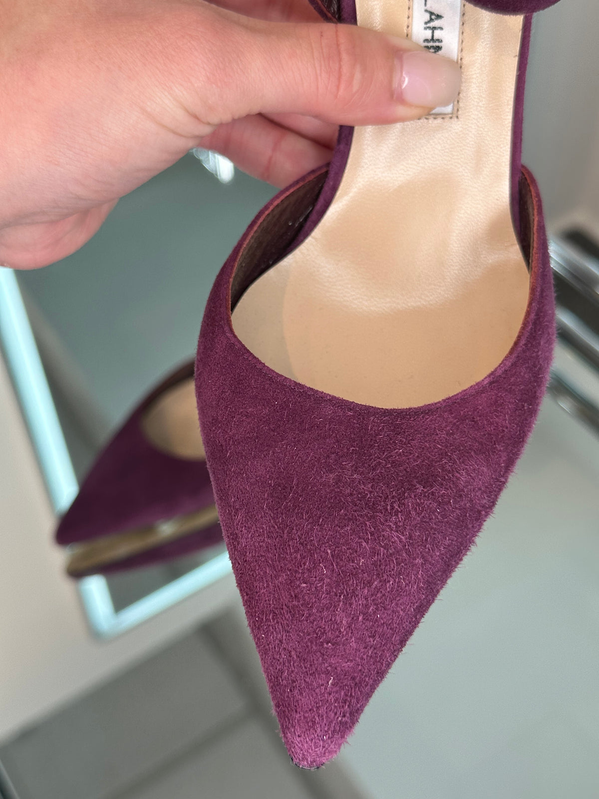 Manolo Blahnik Suede Slingbacks