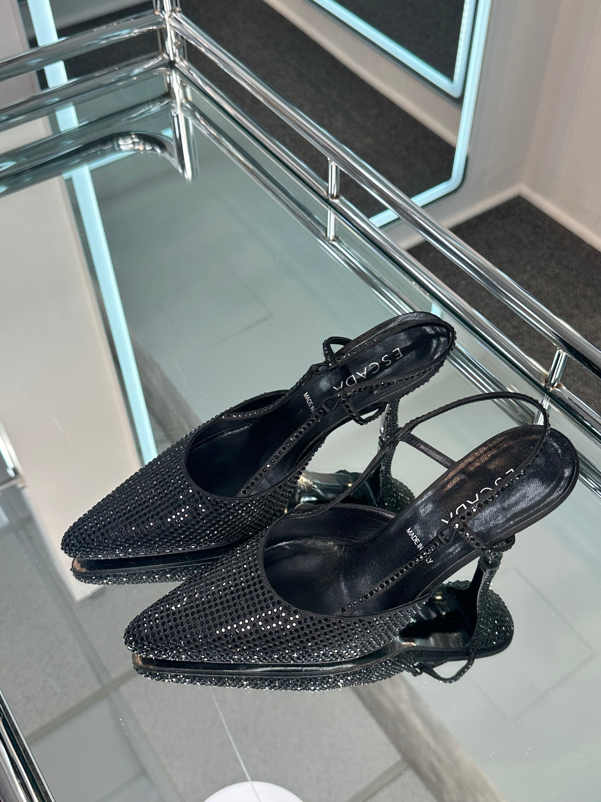 Escada rhinestone Slingbacks