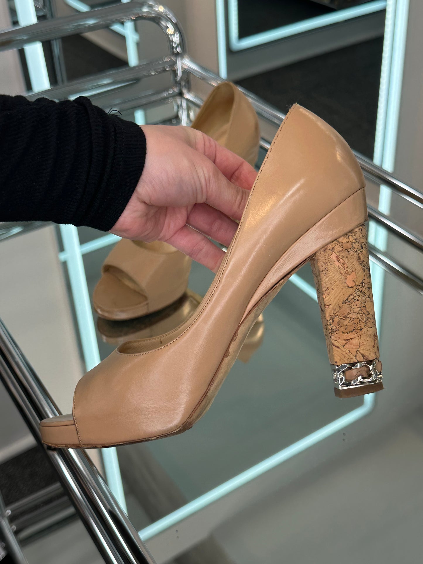 Chanel Peep-Toe Pumps