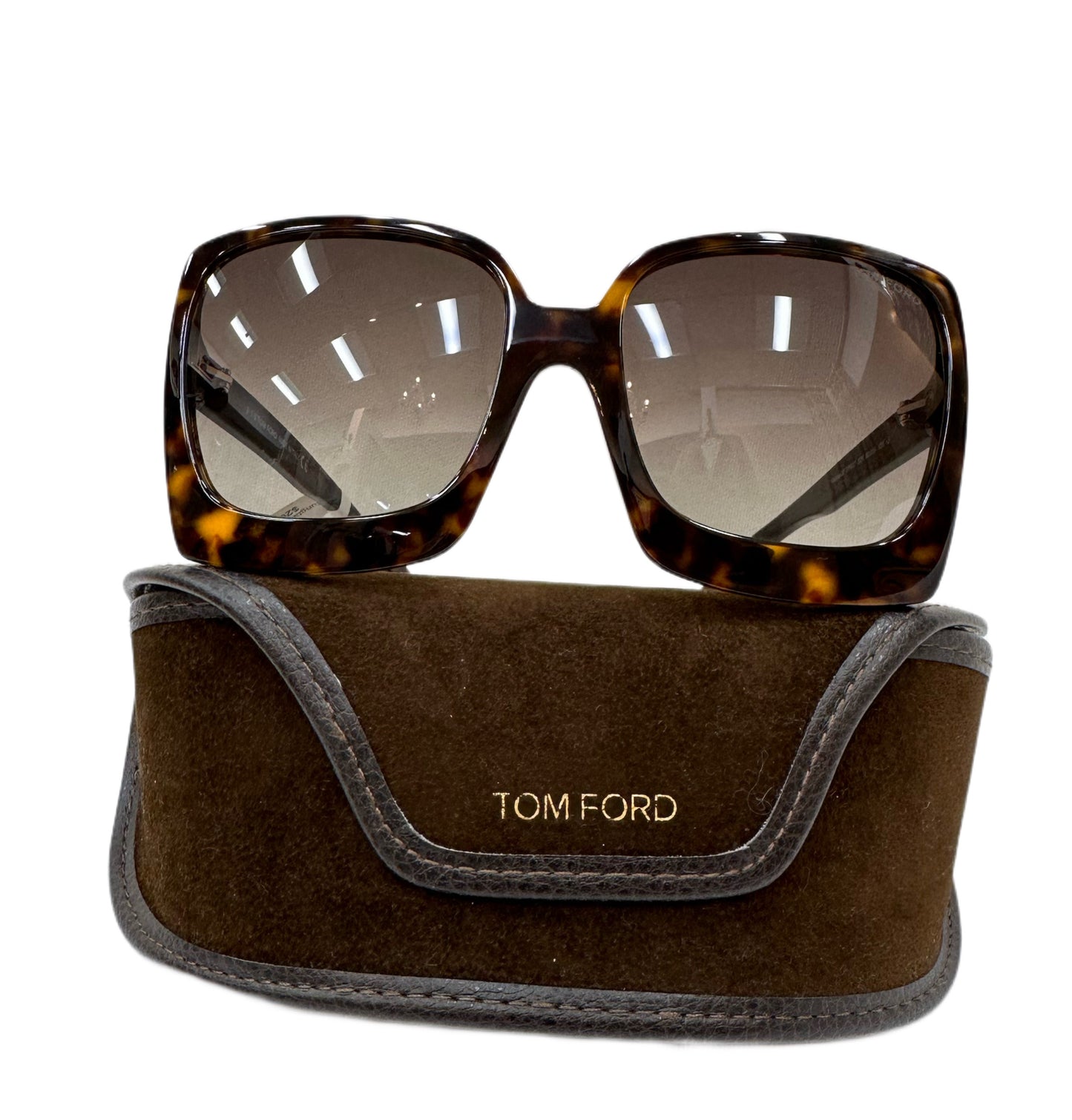 TOM FORD Brown Tortoiseshell Square Sunglasses