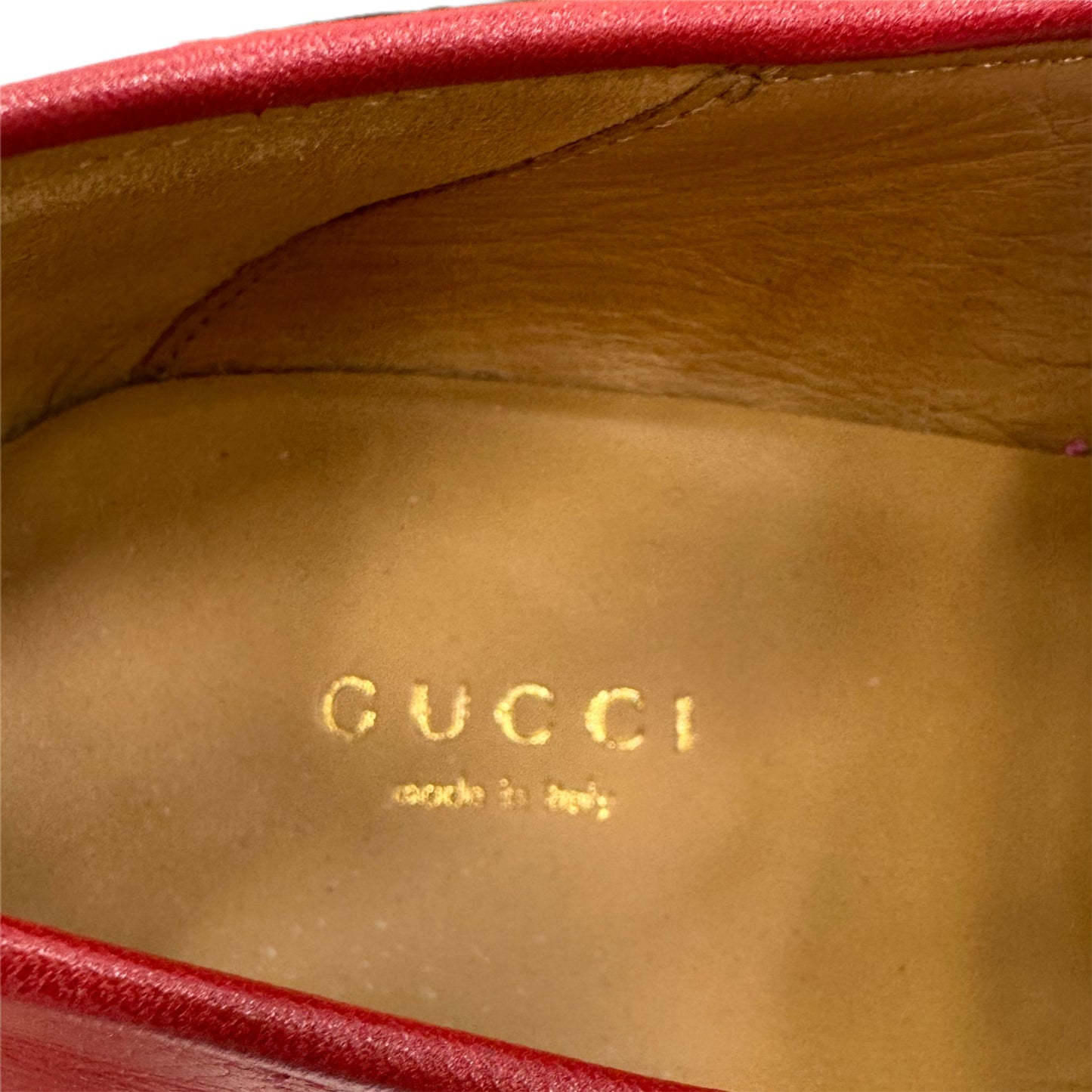 GUCCI Horsebit Loafers Red Size 38