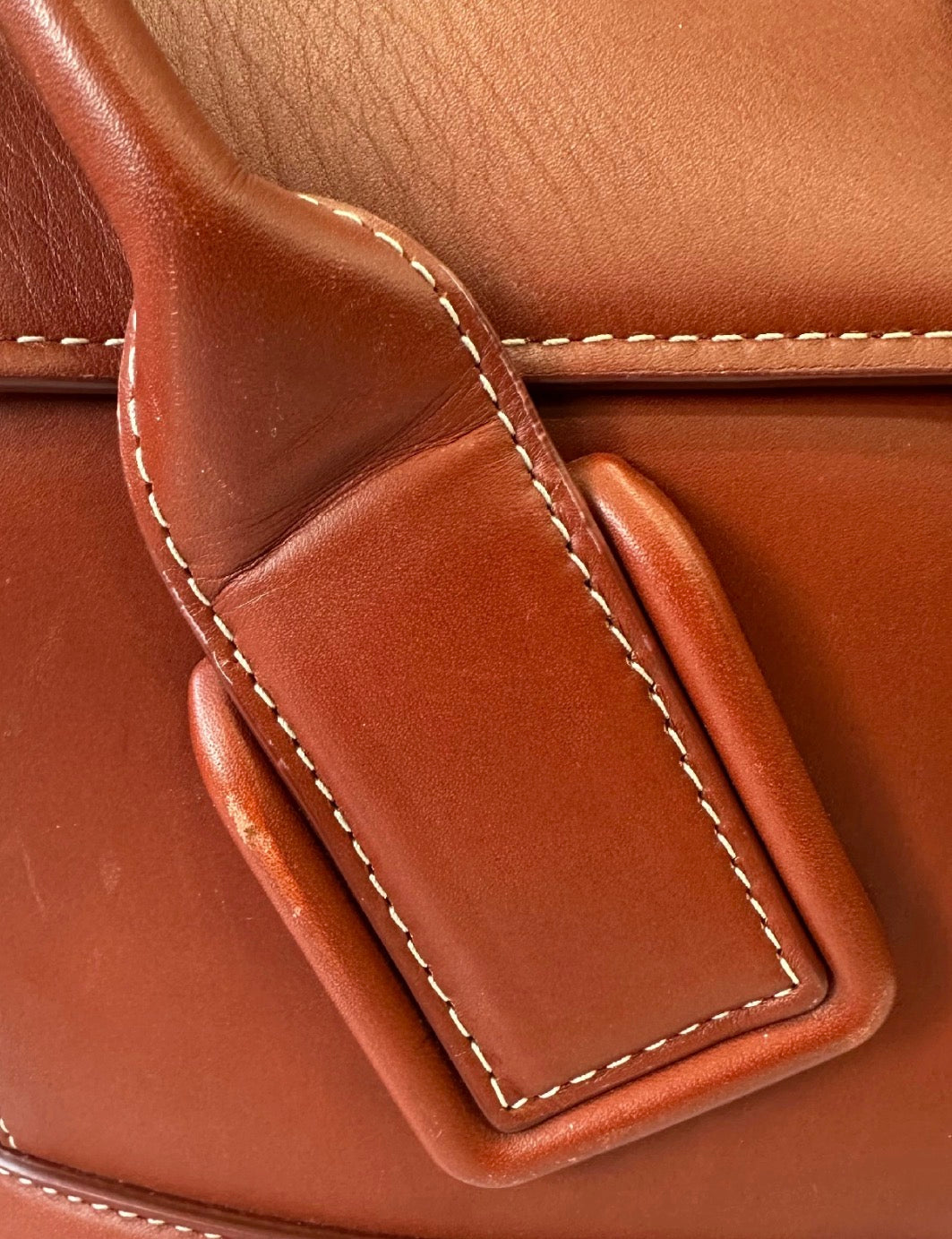 BOTTEGA VENETA "Arco" Leather Satchel Cognac