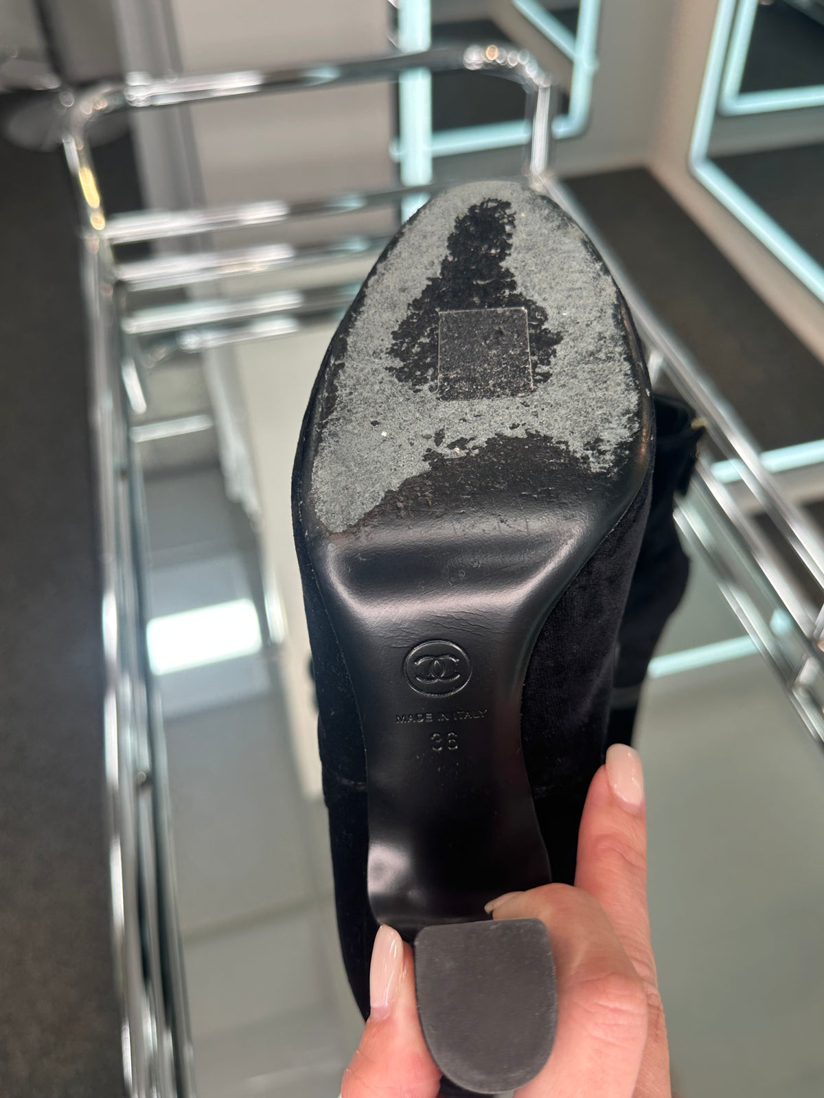 Chanel velvet Booties