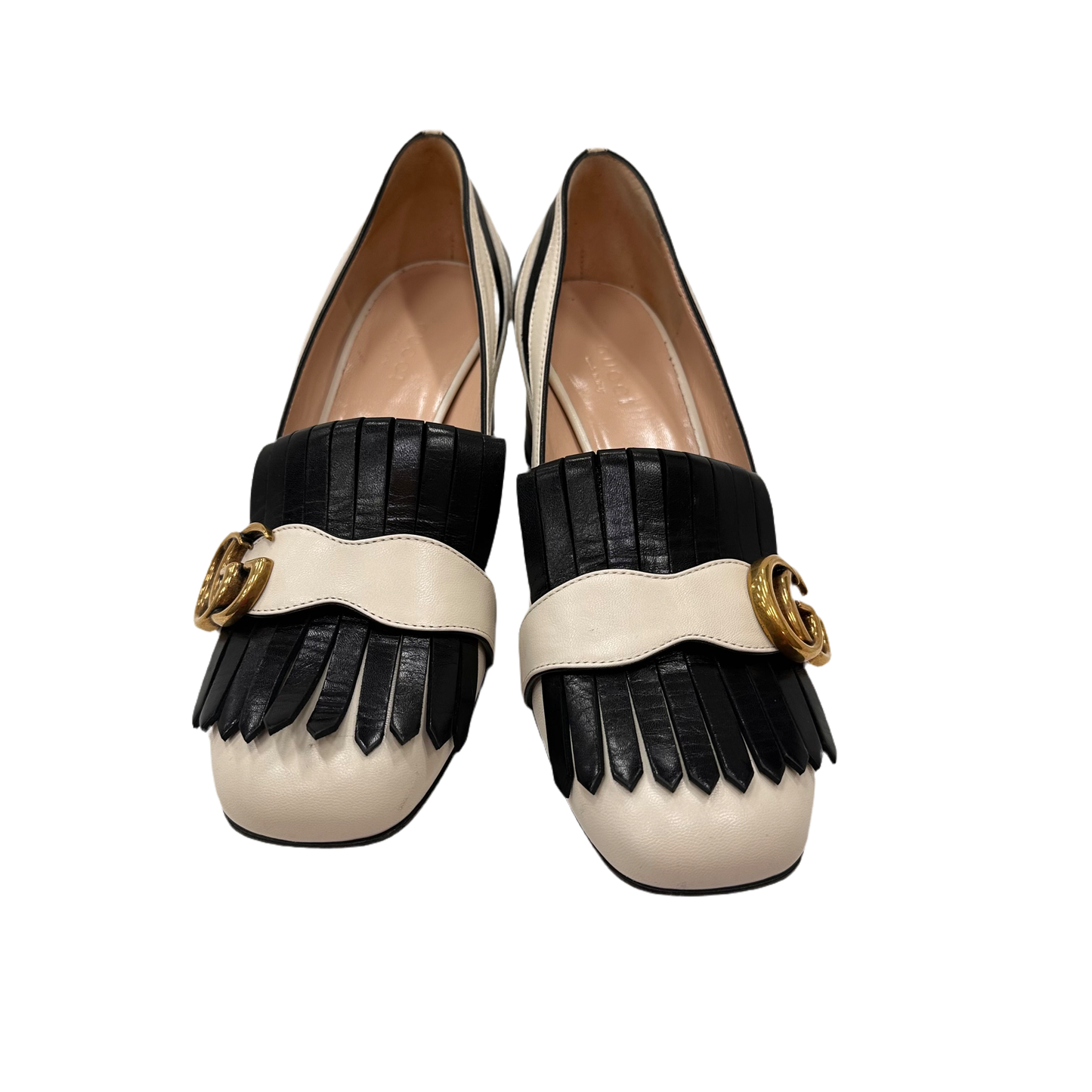 GUCCI GG Marmont Zebra Double G Logo Pumps