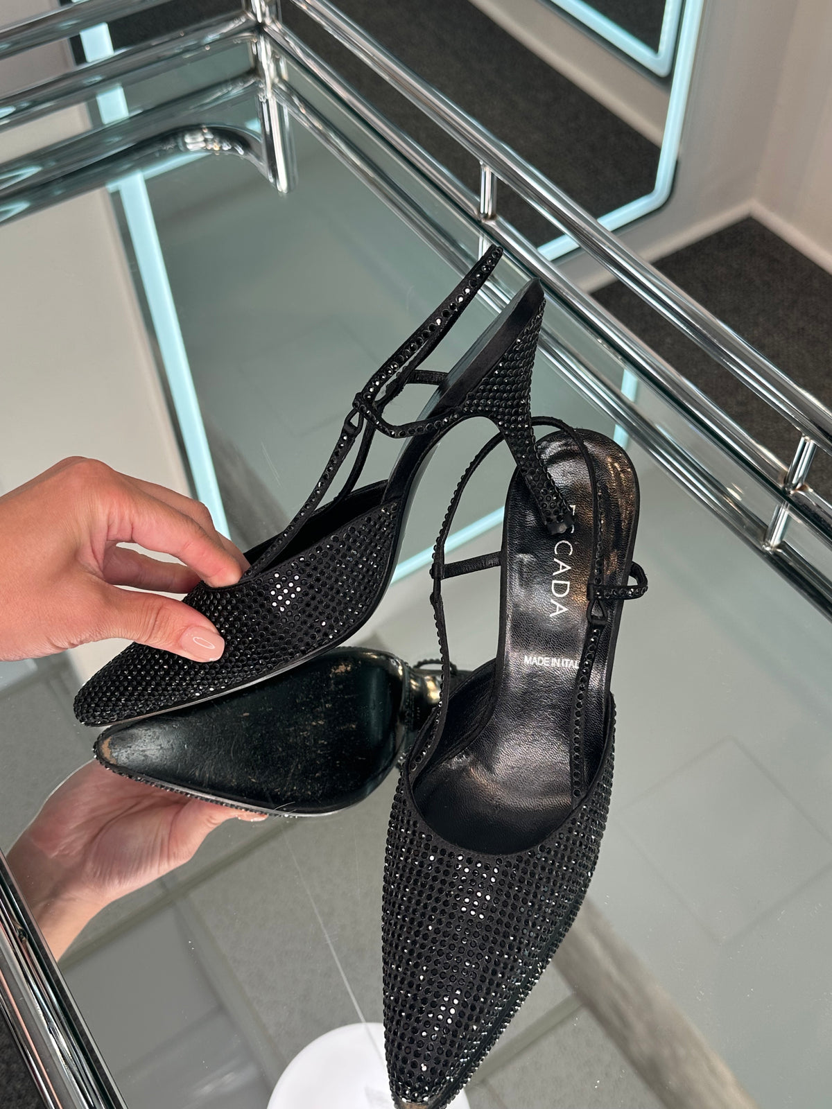 Escada rhinestone Slingbacks