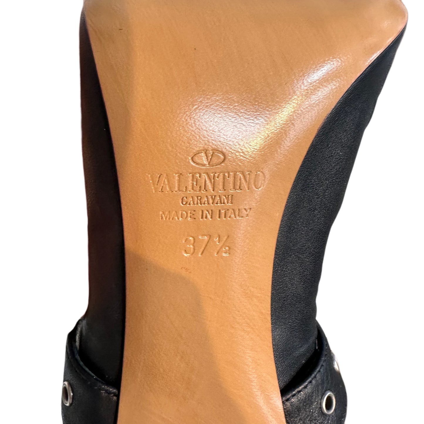 VALENTINO Black Leather Pump Size 37.5