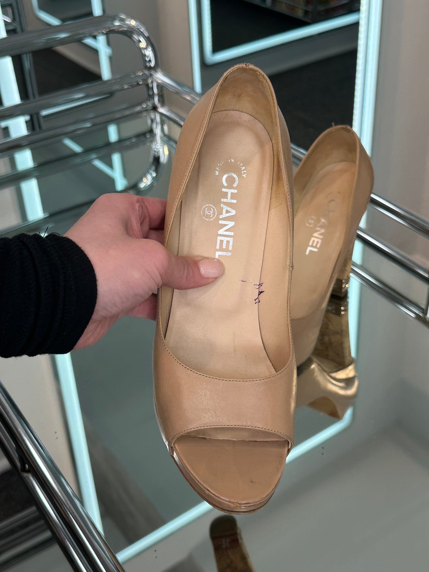Chanel Peep-Toe Pumps