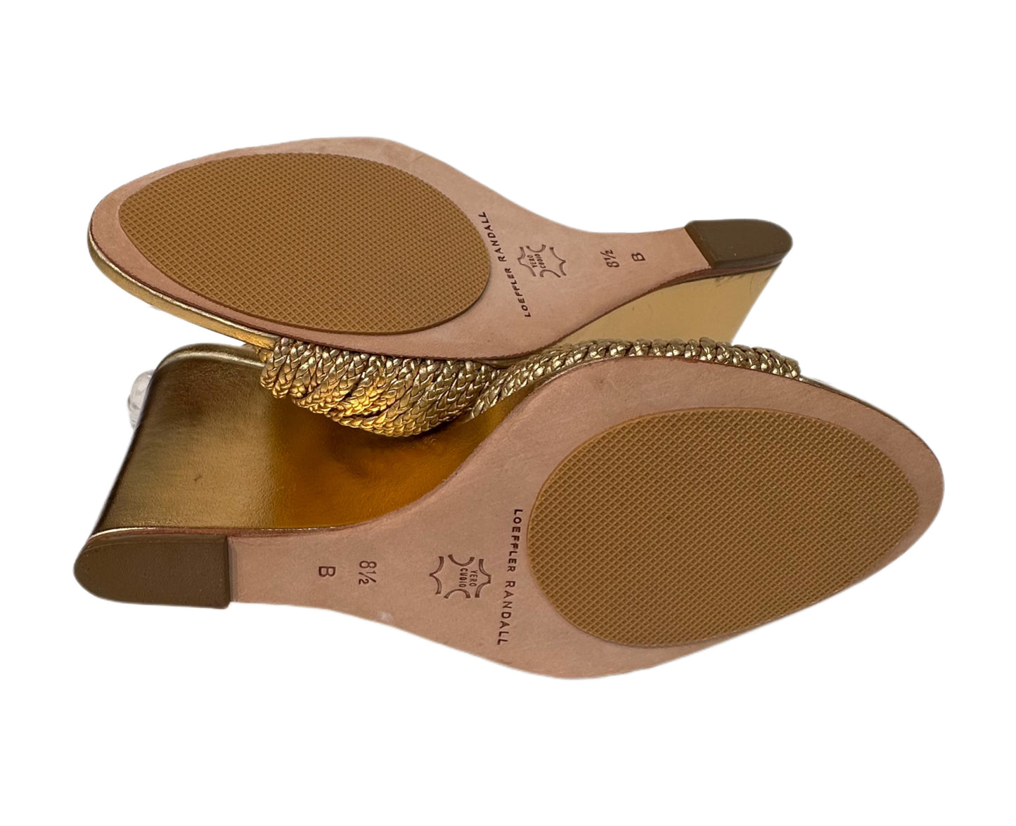 LOEFFLER RANDALL Gold Leather Sandal Size 8.5