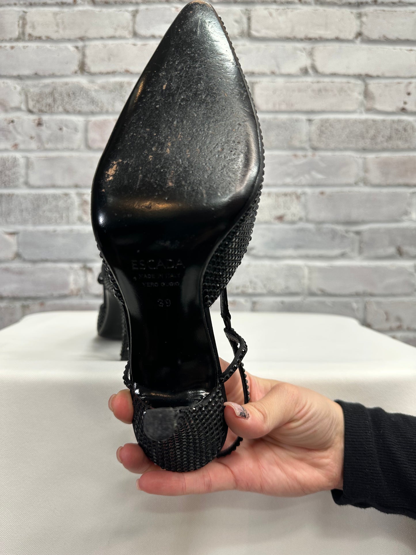 Escada rhinestone Slingbacks