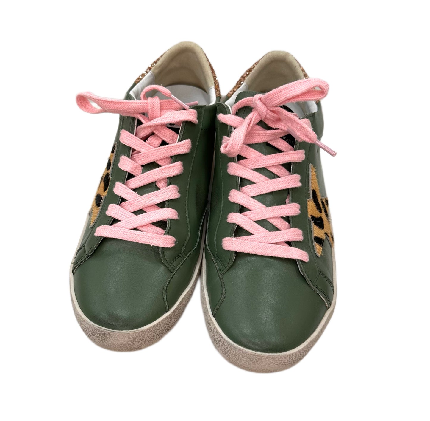 GOLDEN GOOSE Green & Leopard Sneakers Size 40