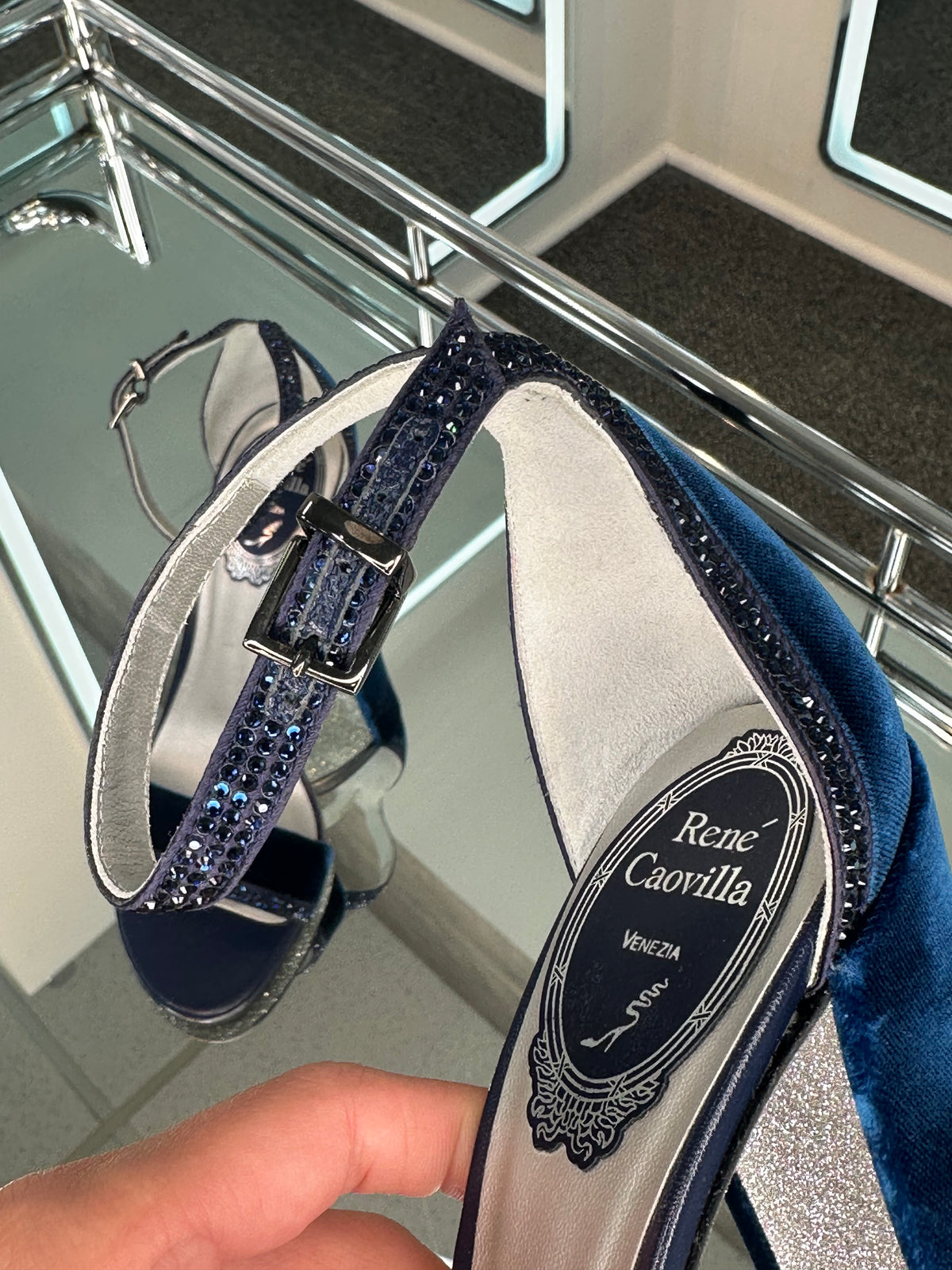 Rene Caovilla Velvet Sandal