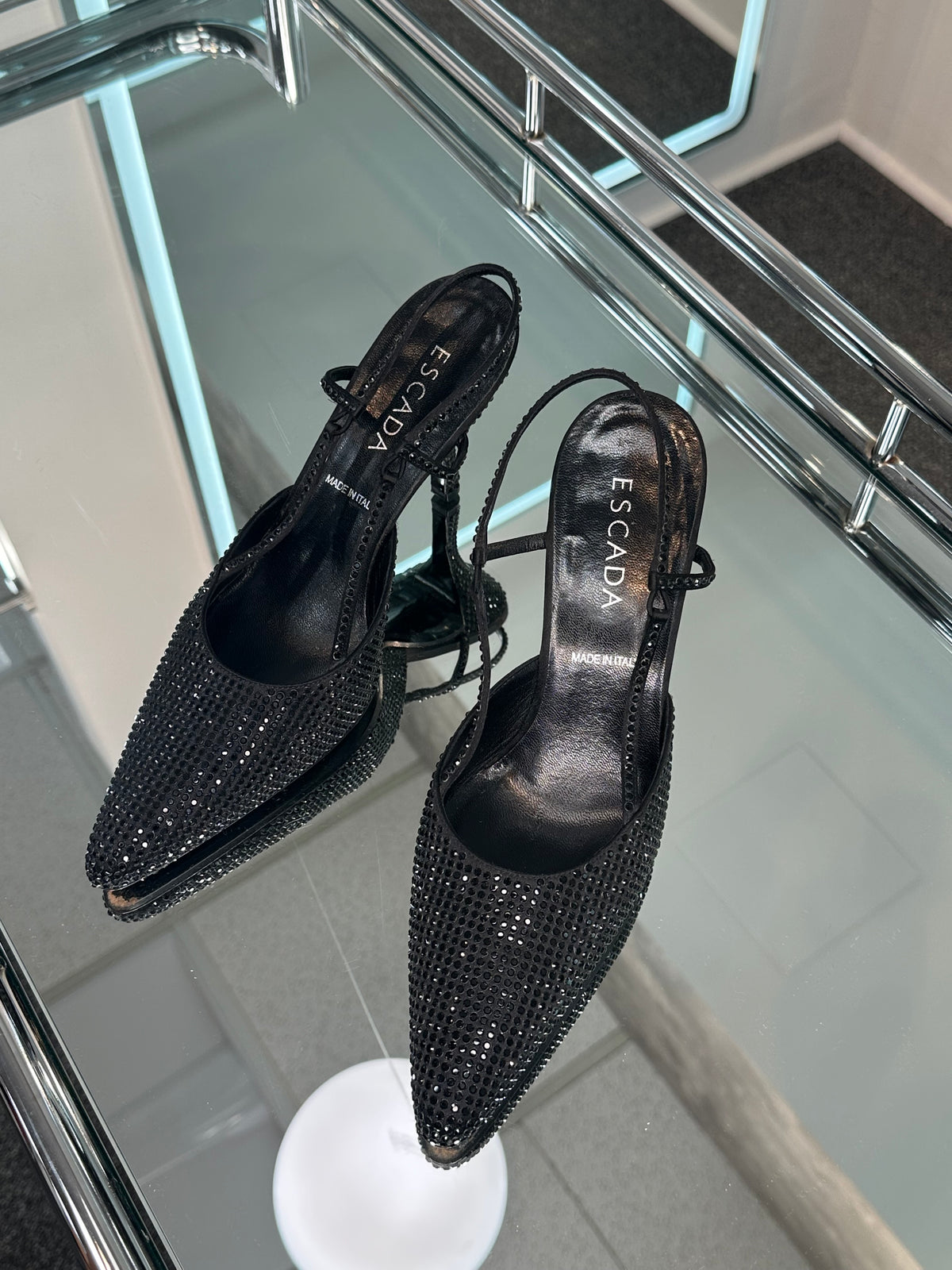 Escada rhinestone Slingbacks