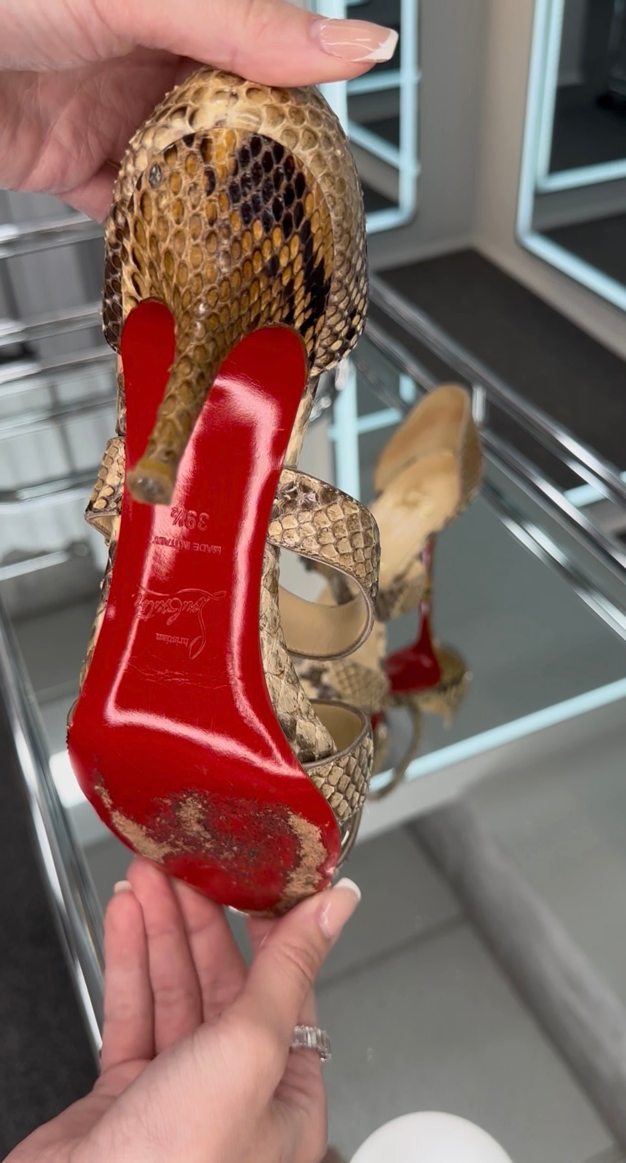 Christian Louboutin python Sandal