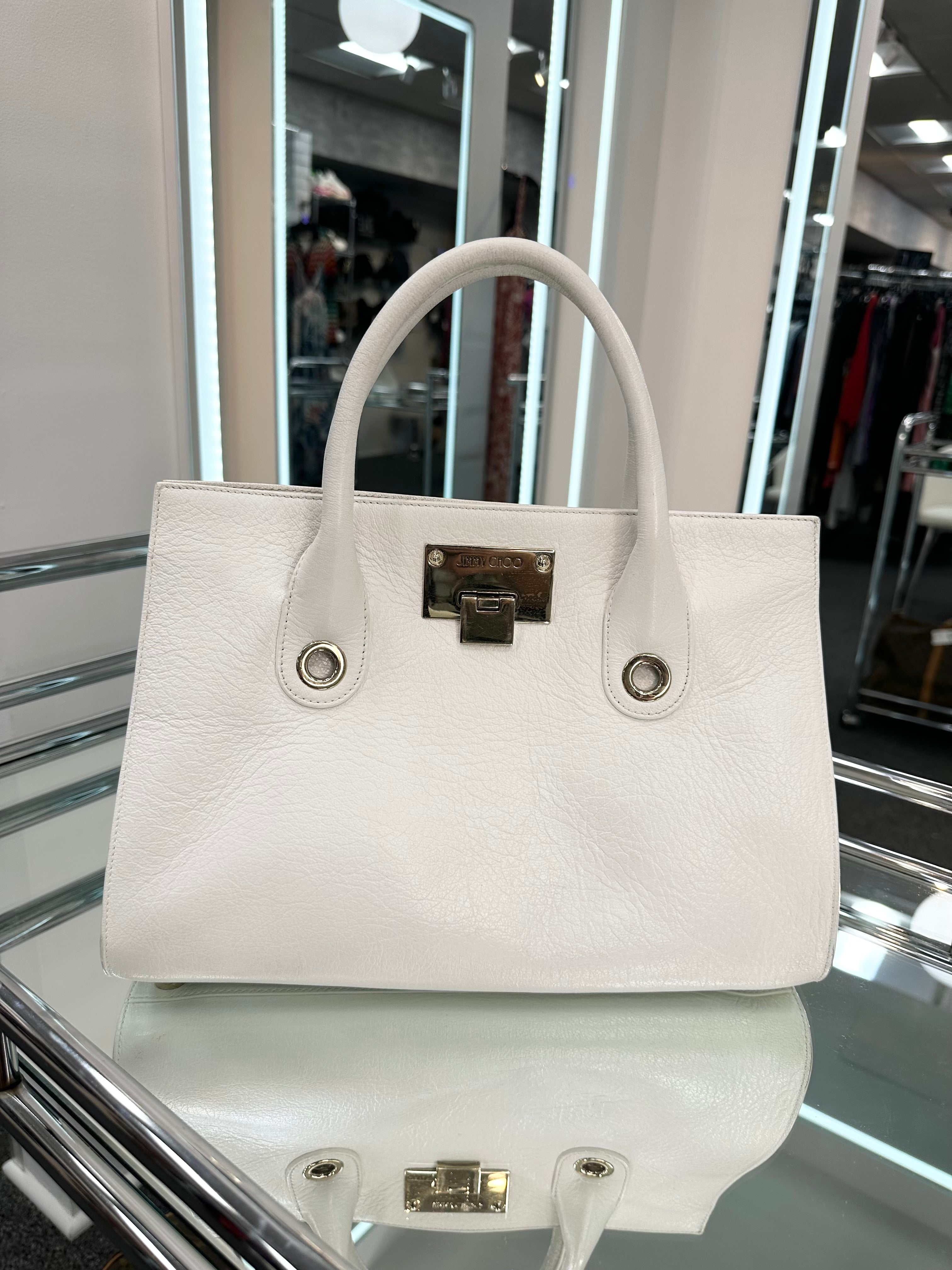 【新品未使用】JIMMY CHOO RILEY トートバッグ Jimmy Choo - Riley Python Leather Tote Neon Pink | www