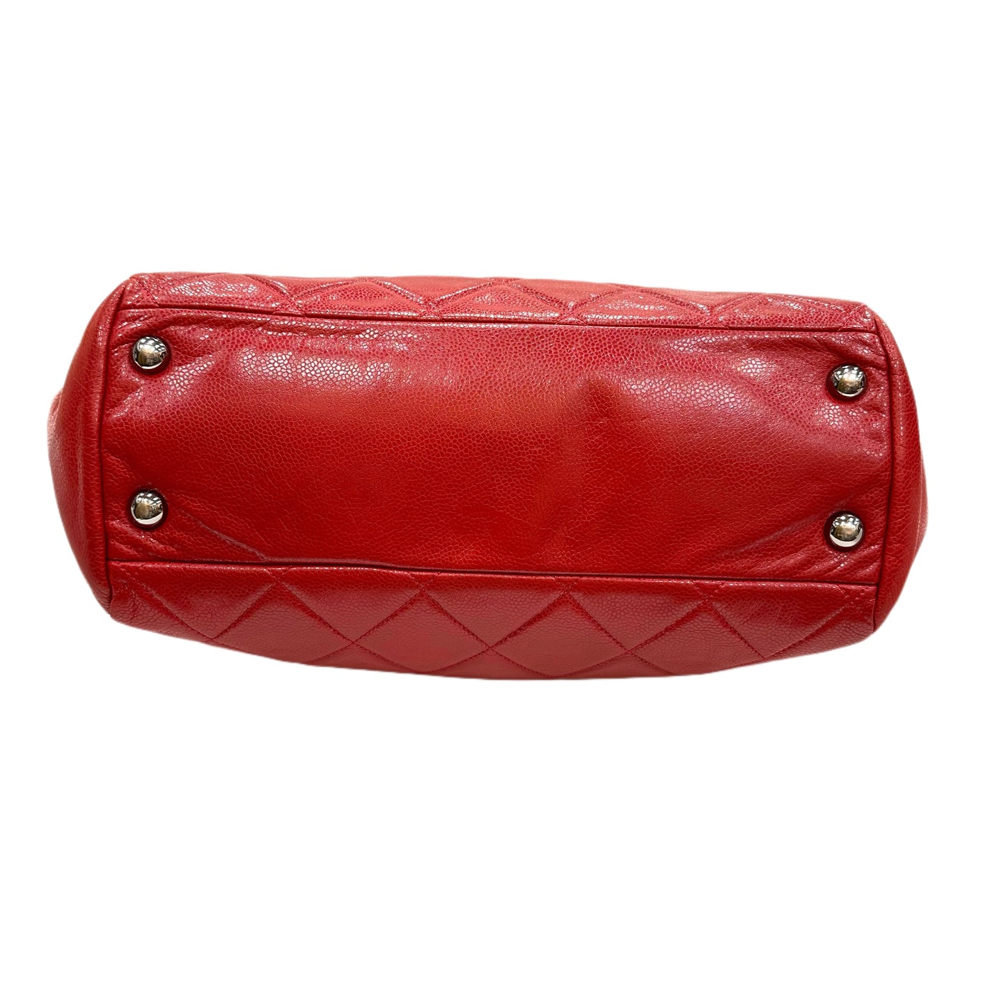 CHANEL Large Quilted Tote Bag, Red