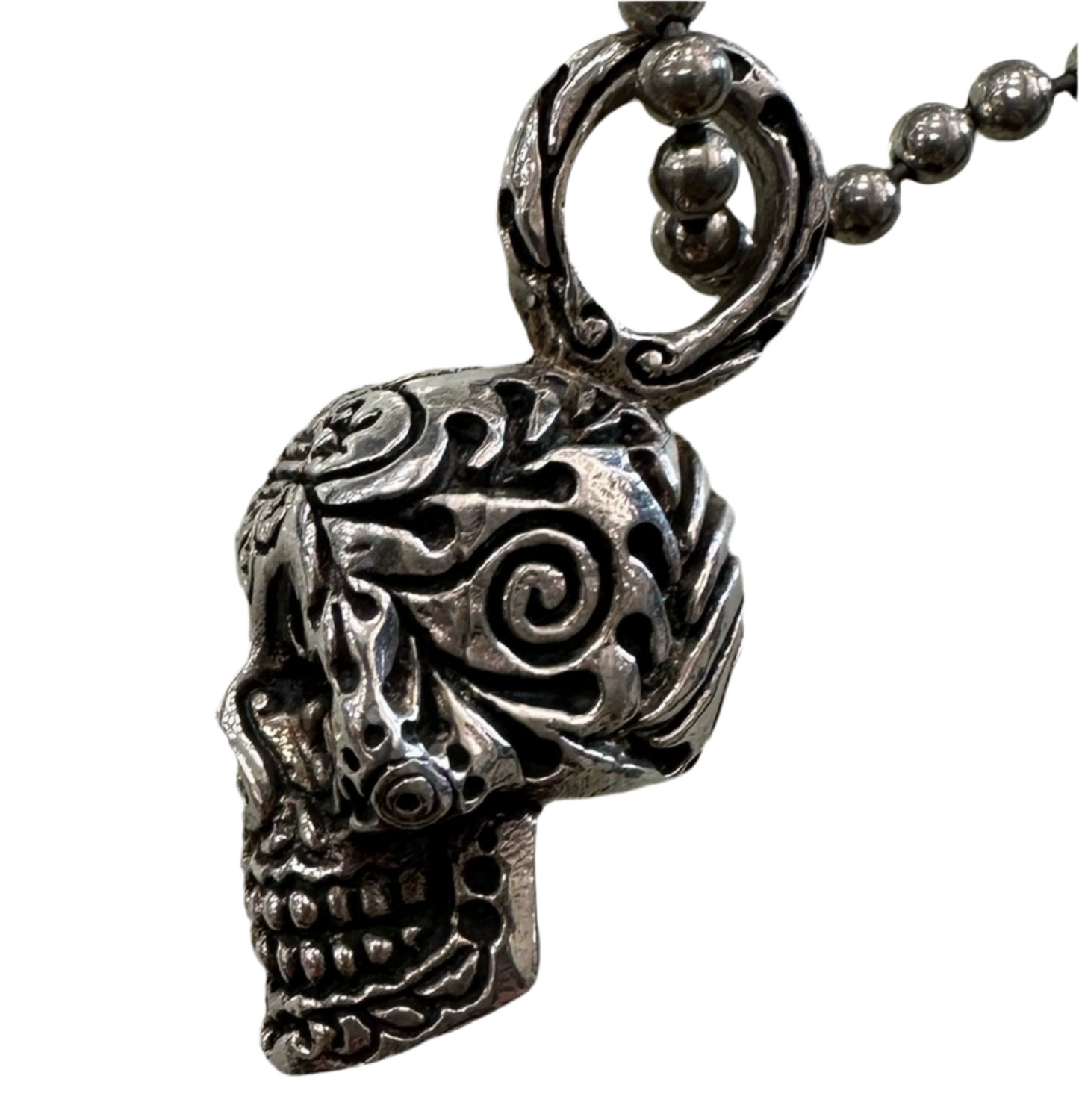 KING BABY Sterling Silver Skull Necklace