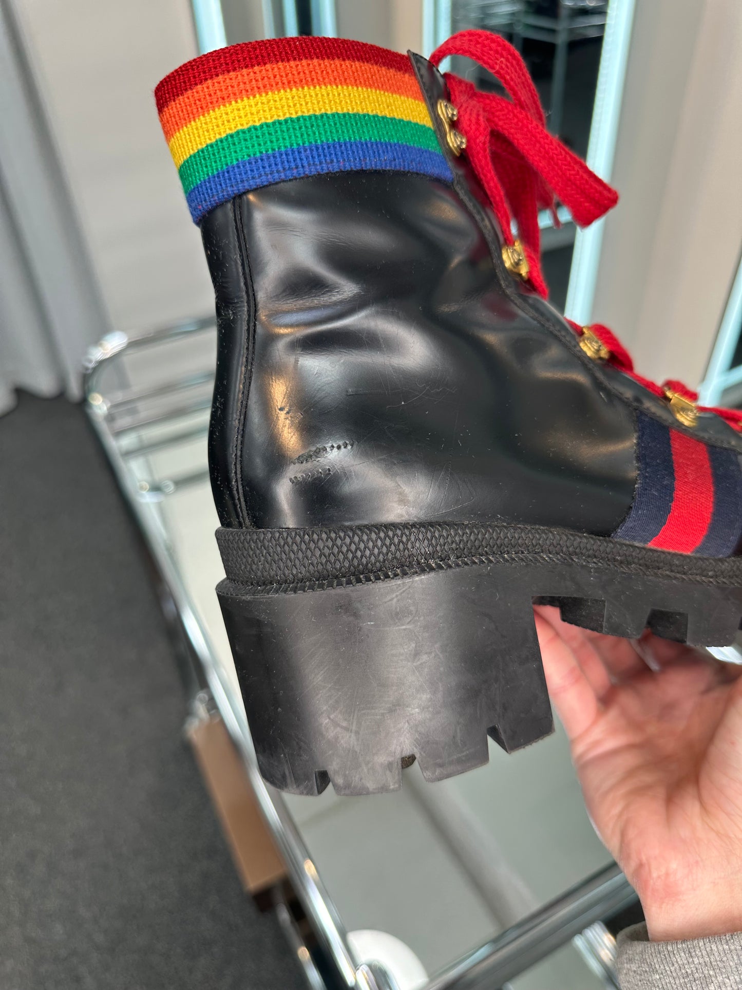 Gucci Rainbow Combat Boot