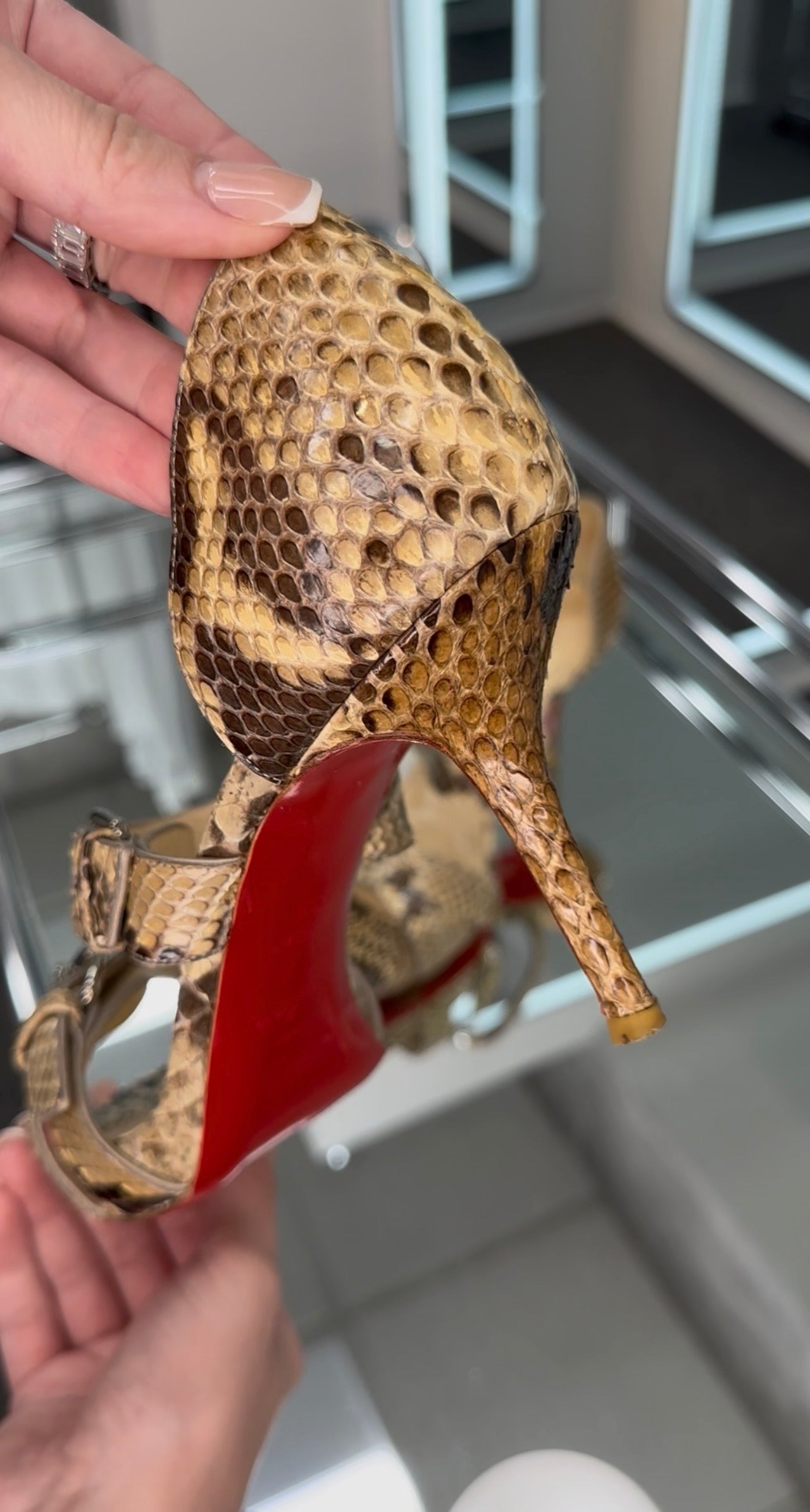 Christian Louboutin python Sandal