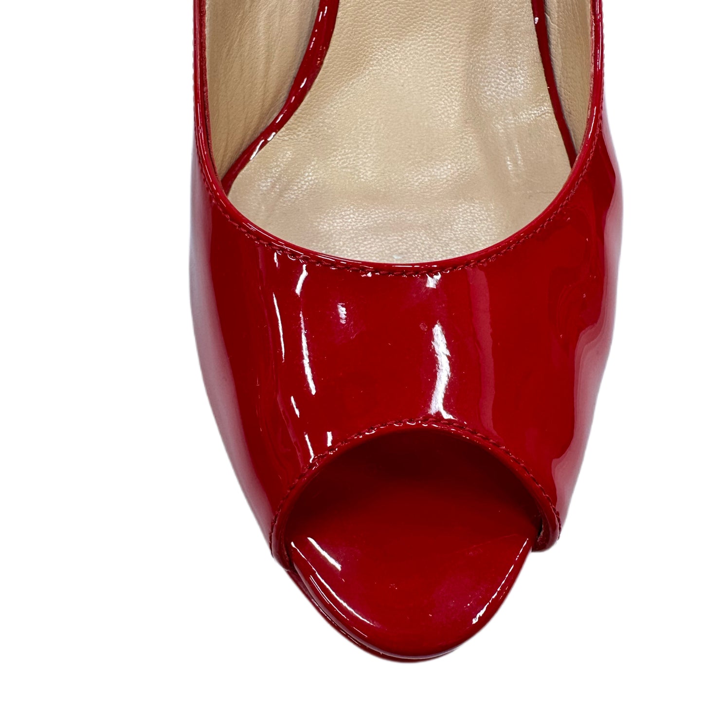 JIMMY CHOO Red Patent Leather Slingback 38.5