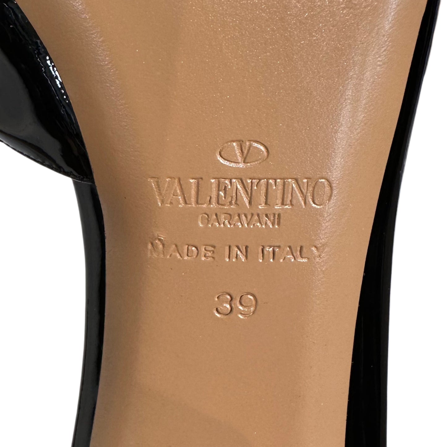VALENTINO Black Patent Heel 39