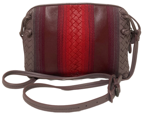 BOTTEGA VENETA Leather Embroidered Nodini Crossbody Bag Purple