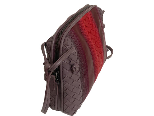BOTTEGA VENETA Leather Embroidered Nodini Crossbody Bag Purple