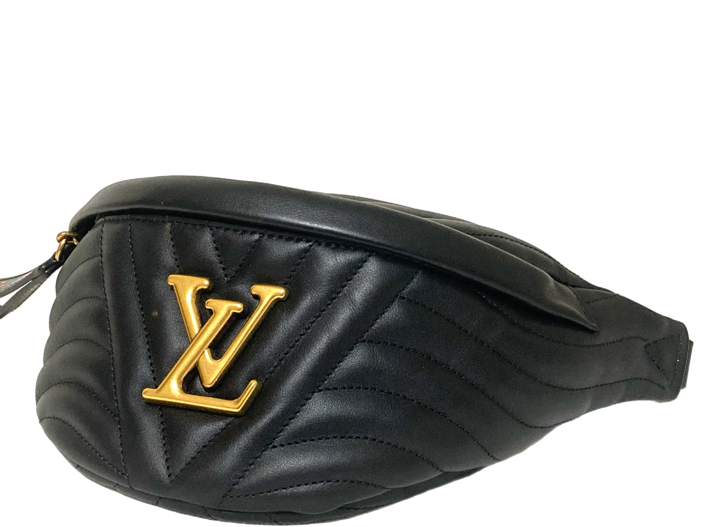 LOUIS VUITTON Leather Quilted Fanny Pack Black