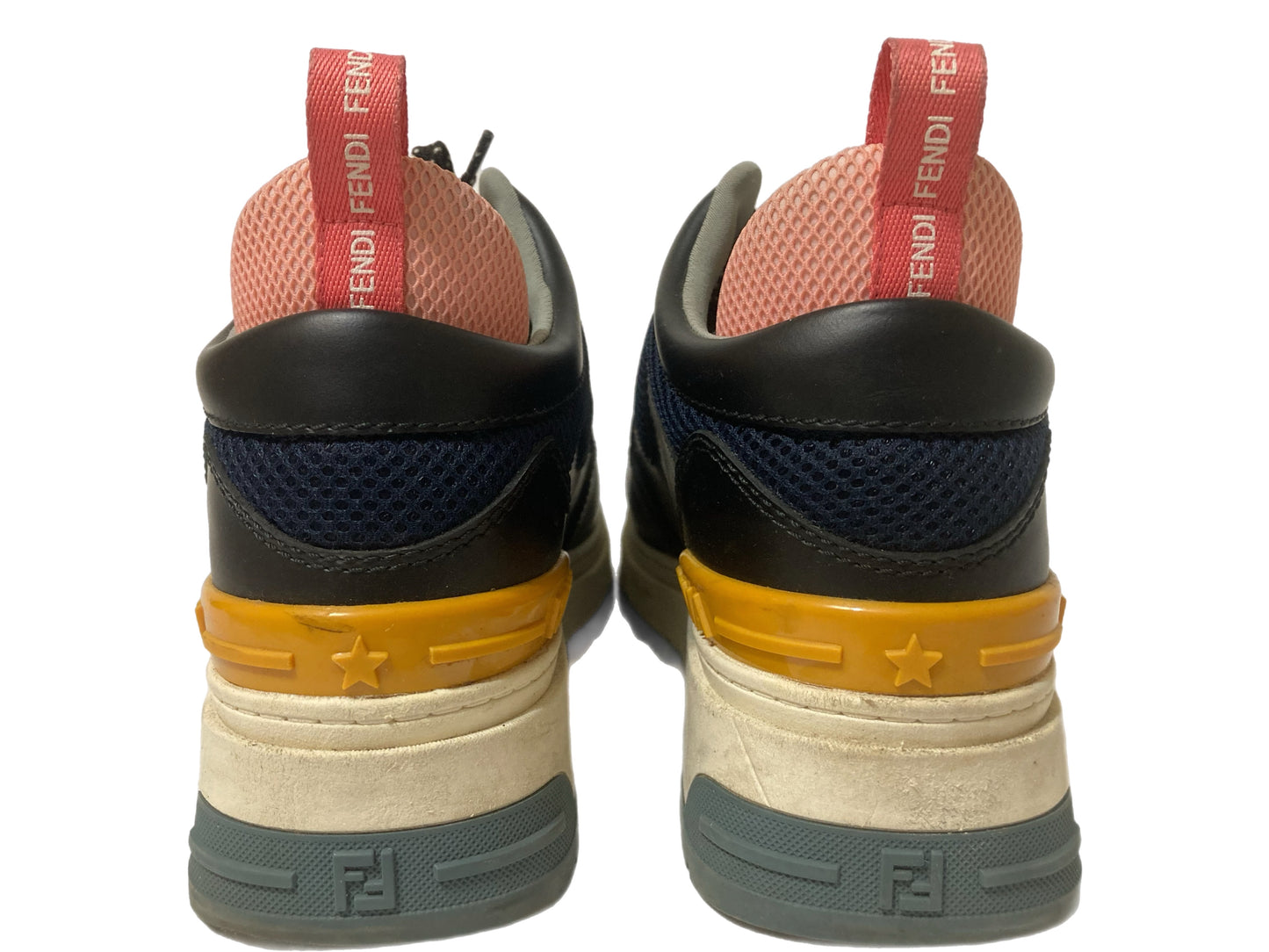 FENDI Color-block Sneakers Navy / Multicolor Size 37