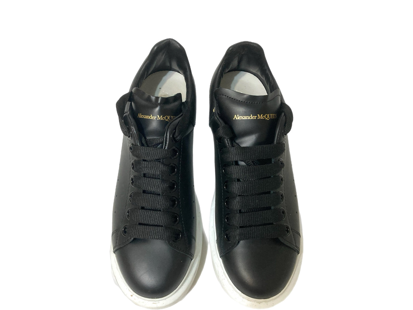 ALEXANDER McQUEEN Leather Larry Sneakers Black Size 37.5