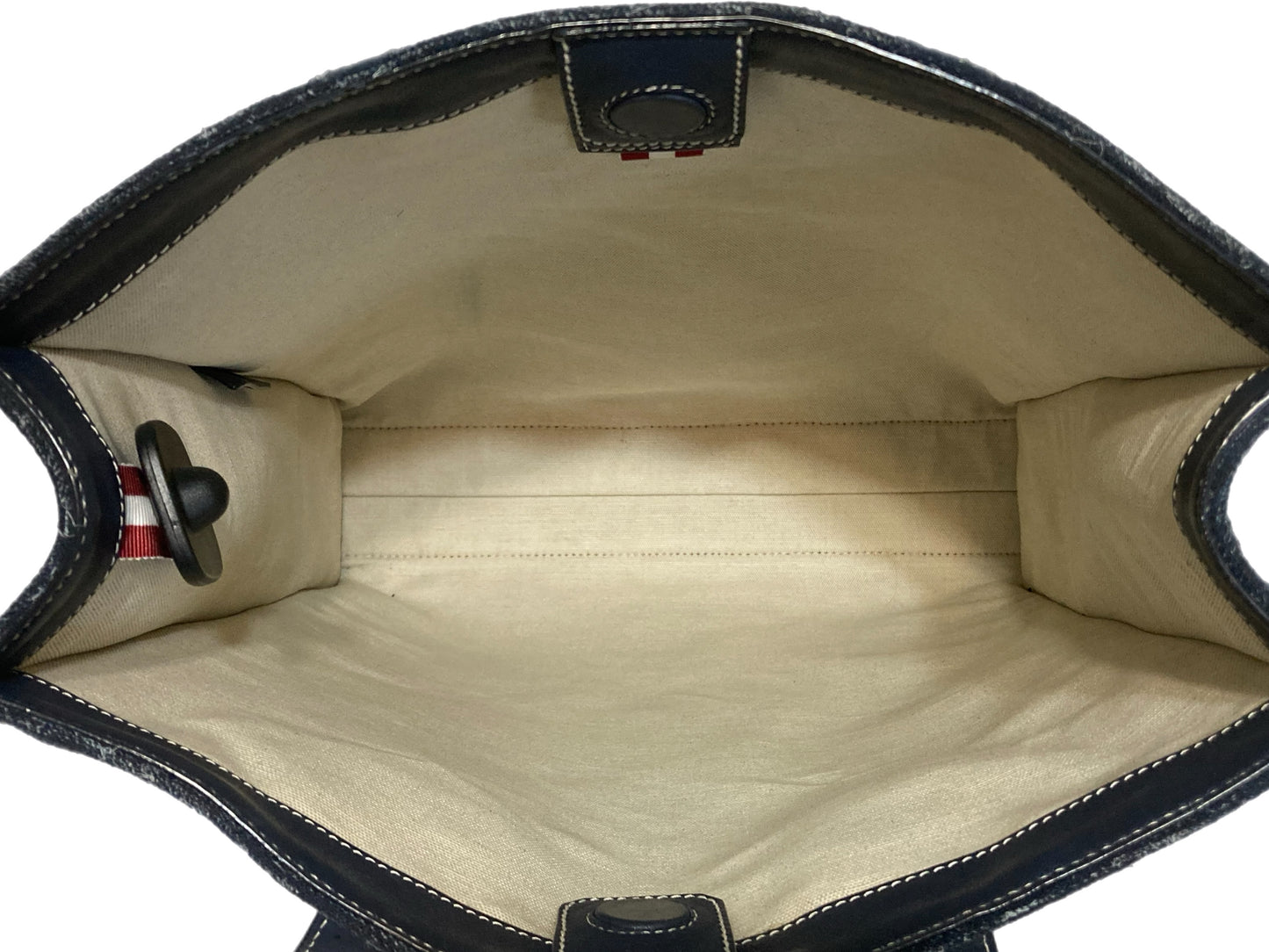 BALLY Denim Two Handle Tote, Navy